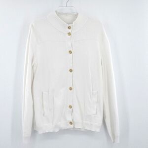 Jones New York Cardigan Sweater Womens Size XL White Ivory Old Money Preppy Chic